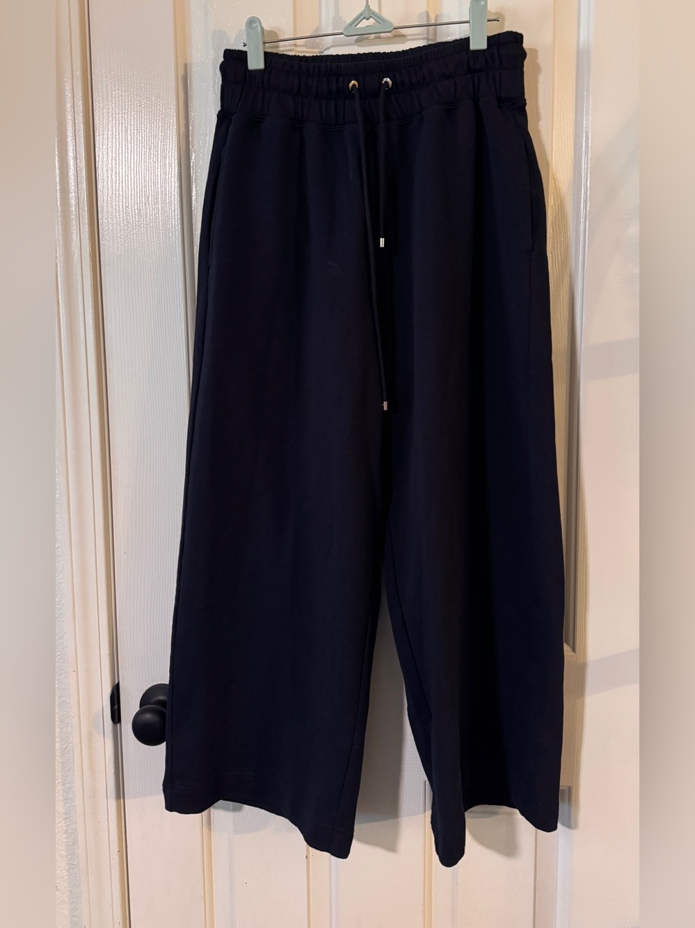 Frame Denim Navy Wide-Leg Drawstring Sweatpants